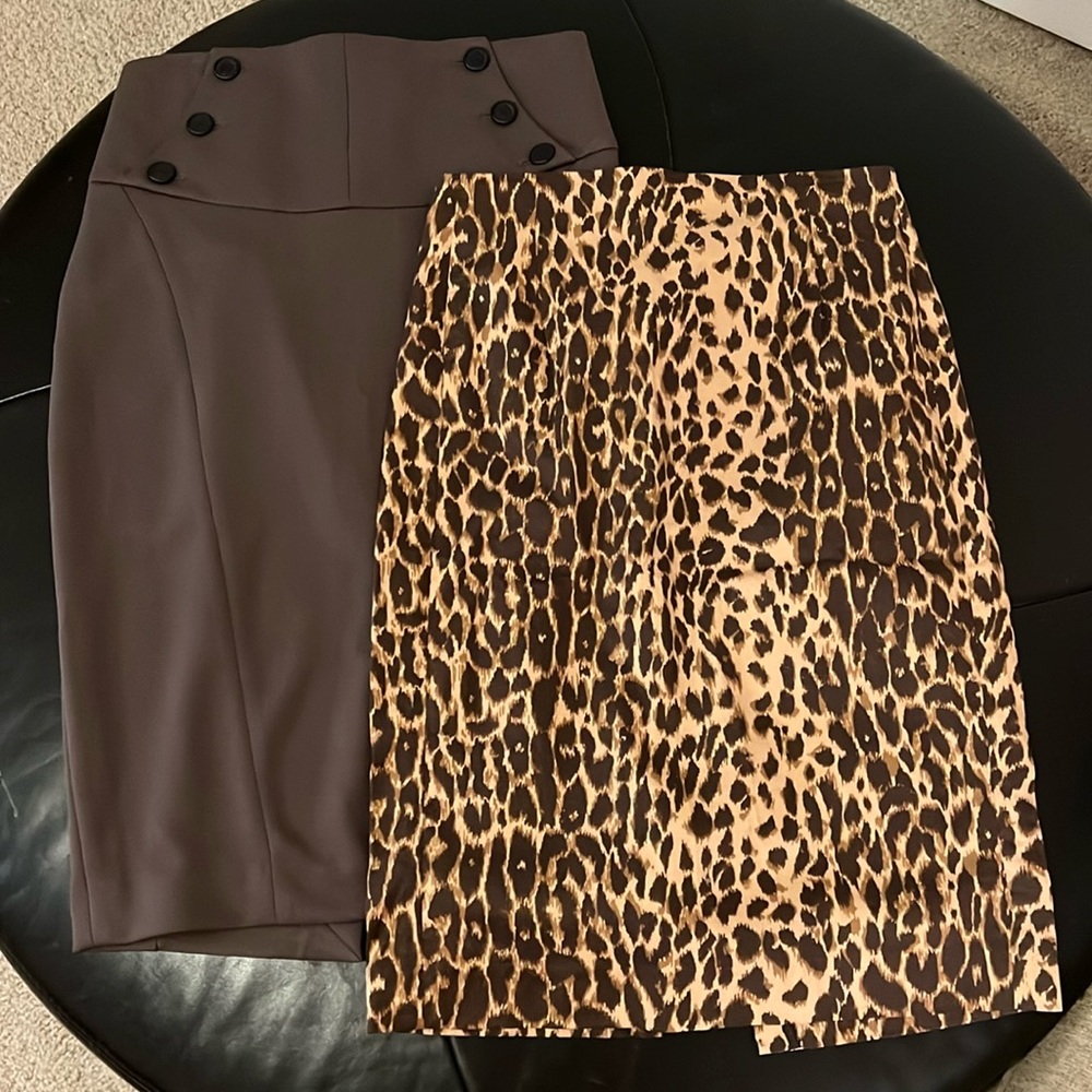 Zara & Express Pencil Skirt Bundle Leopard Print